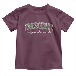 Floral Emergency Department Toddler T Shirt ER Nurse Gift TS10 Maroon Print Your Wear