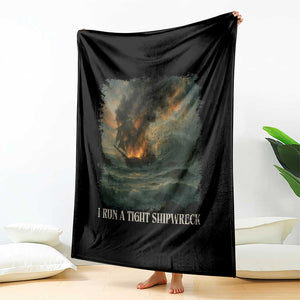 I Run a Tight Shipwreck Throw Blanket Homeschool Mama Cool Mom TS10 Print Your Wear