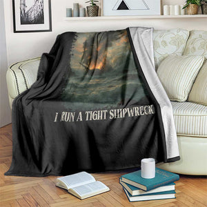 I Run a Tight Shipwreck Throw Blanket Homeschool Mama Cool Mom TS10 Print Your Wear