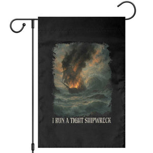 I Run a Tight Shipwreck Garden Flag Homeschool Mama Cool Mom TS10 Black Print Your Wear