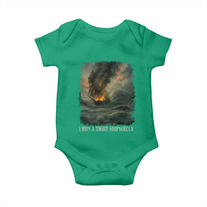 I Run a Tight Shipwreck Baby Onesie Homeschool Mama Cool Mom TS10 Irish Green Print Your Wear
