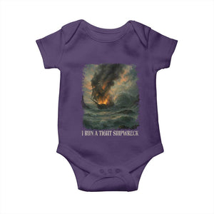 I Run a Tight Shipwreck Baby Onesie Homeschool Mama Cool Mom TS10 Purple Print Your Wear