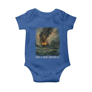 I Run a Tight Shipwreck Baby Onesie Homeschool Mama Cool Mom TS10 Royal Blue Print Your Wear