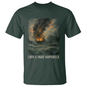 I Run a Tight Shipwreck T Shirt Homeschool Mama Cool Mom TS10 Dark Forest Green Print Your Wear