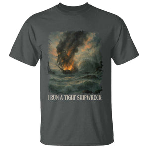 I Run a Tight Shipwreck T Shirt Homeschool Mama Cool Mom TS10 Dark Heather Print Your Wear