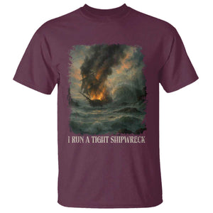 I Run a Tight Shipwreck T Shirt Homeschool Mama Cool Mom TS10 Maroon Print Your Wear