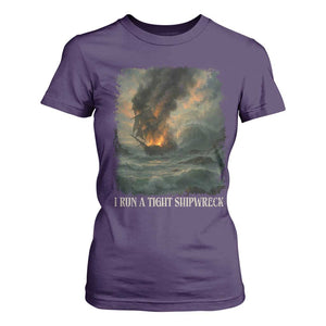 I Run a Tight Shipwreck T Shirt For Women Homeschool Mama Cool Mom TS10 Purple Print Your Wear