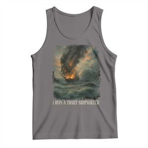 I Run a Tight Shipwreck Tank Top Homeschool Mama Cool Mom TS10 Deep Heather Print Your Wear