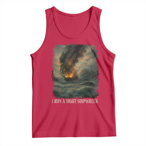 I Run a Tight Shipwreck Tank Top Homeschool Mama Cool Mom TS10 Red Print Your Wear
