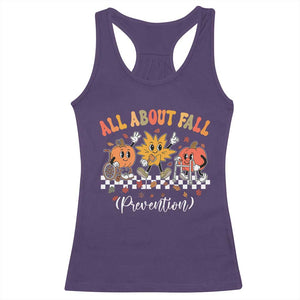 Fall Prevention Racerback Tank Top Autumn Thanksgiving Nurse PT OT TS10 Purple Print Your Wear
