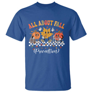 Fall Prevention T Shirt Autumn Thanksgiving Nurse PT OT TS10 Royal Blue Print Your Wear
