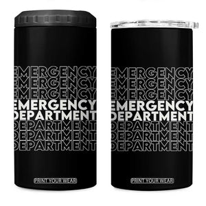 Emergency Department 4 in 1 Can Cooler Tumbler Retro ER Nurse Gift TS10 One Size: 16 oz Black Print Your Wear