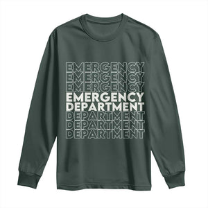 Emergency Department Long Sleeve Shirt Retro ER Nurse Gift TS10 Dark Forest Green Print Your Wear