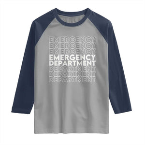 Emergency Department Raglan Shirt Retro ER Nurse Gift TS10 Sport Gray Navy Print Your Wear