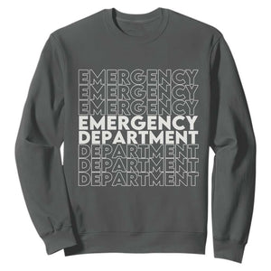 Emergency Department Sweatshirt Retro ER Nurse Gift TS10 Dark Heather Print Your Wear