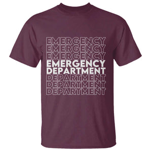 Emergency Department T Shirt Retro ER Nurse Gift TS10 Maroon Print Your Wear