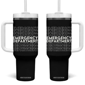 Emergency Department Tumbler With Handle Retro ER Nurse Gift TS10 One Size: 40 oz Black Print Your Wear