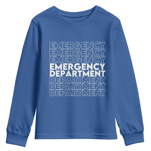 Emergency Department Youth Sweatshirt Retro ER Nurse Gift TS10 Royal Blue Print Your Wear