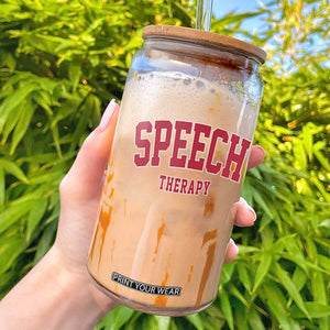 Retro Speech Therapy Glass Can Special Education Therapist Teacher Appreciation TS10 Black Print Your Wear