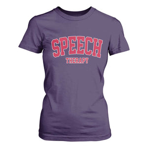 Retro Speech Therapy T Shirt For Women Special Education Therapist Teacher Appreciation TS10 Purple Print Your Wear