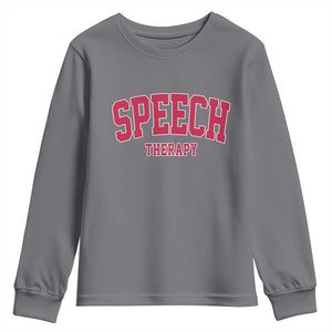 Retro Speech Therapy Youth Sweatshirt Special Education Therapist Teacher Appreciation TS10 Charcoal Print Your Wear