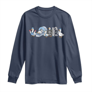 Radiologic Technologist Goose Long Sleeve Shirt Funny X-Ray Tech CT MRI Gooses TS10 Navy Print Your Wear