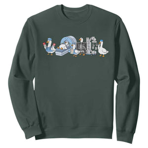 Radiologic Technologist Goose Sweatshirt Funny X-Ray Tech CT MRI Gooses TS10 Dark Forest Green Print Your Wear