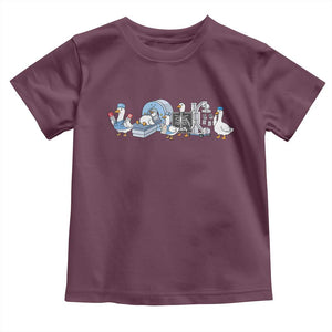 Radiologic Technologist Goose Toddler T Shirt Funny X-Ray Tech CT MRI Gooses TS10 Maroon Print Your Wear