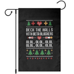 Funny Nurse Ugly Xmas Garden Flag Deck The Hall With Beta Blockers TS10 Black Print Your Wear