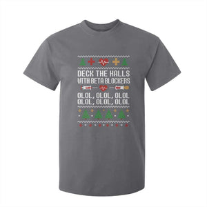 Funny Nurse Ugly Xmas T Shirt For Kid Deck The Hall With Beta Blockers TS10 Charcoal Print Your Wear
