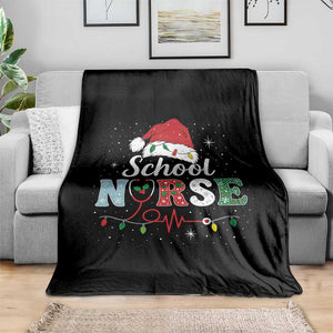 Christmas School Nurse Throw Blanket Xmas Lights Red Santa Hat Crew Nurse TS10 Print Your Wear