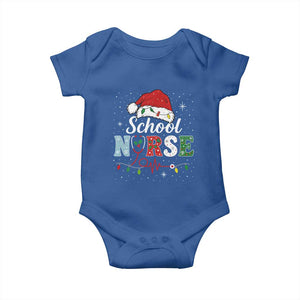 Christmas School Nurse Baby Onesie Xmas Lights Red Santa Hat Crew Nurse TS10 Royal Blue Print Your Wear