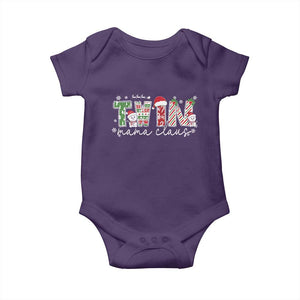 Christmas Twin Mama Claus Baby Onesie Pregnancy Announcement TS10 Purple Print Your Wear