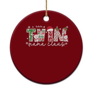 Christmas Twin Mama Claus Ceramic Ornament Pregnancy Announcement TS10 1pc Red Print Your Wear
