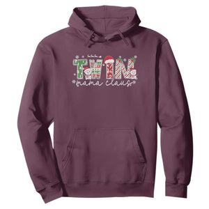 Christmas Twin Mama Claus Hoodie Pregnancy Announcement TS10 Maroon Print Your Wear