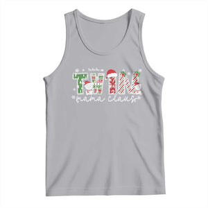 Christmas Twin Mama Claus Tank Top Pregnancy Announcement TS10 Athletic Heather Print Your Wear