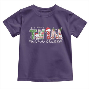 Christmas Twin Mama Claus Toddler T Shirt Pregnancy Announcement TS10 Purple Print Your Wear