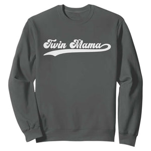 Twin Mama Sweatshirt Pregnancy Announcement New Mom Gift TS10 Dark Heather Print Your Wear