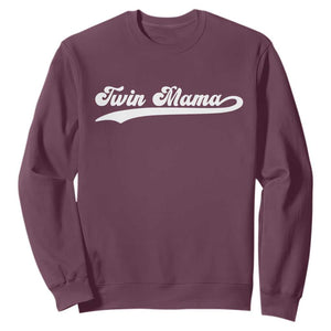 Twin Mama Sweatshirt Pregnancy Announcement New Mom Gift TS10 Maroon Print Your Wear