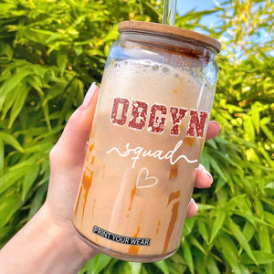 Christmas OBGYN Squad Glass Can Obstetrics And Gynecology Nurse - Print Your Wear