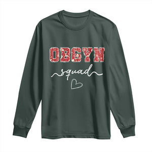 Christmas OBGYN Squad Long Sleeve Shirt Obstetrics And Gynecology Nurse TS10 Dark Forest Green Print Your Wear