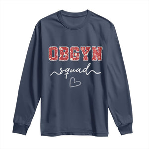Christmas OBGYN Squad Long Sleeve Shirt Obstetrics And Gynecology Nurse TS10 Navy Print Your Wear