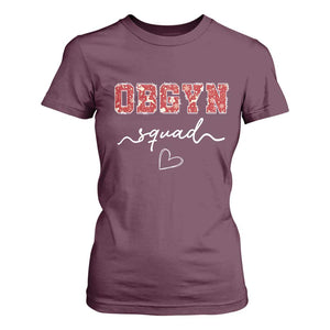 Christmas OBGYN Squad T Shirt For Women Obstetrics And Gynecology Nurse TS10 Maroon Print Your Wear