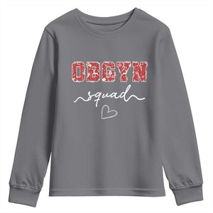 Christmas OBGYN Squad Youth Sweatshirt Obstetrics And Gynecology Nurse TS10 Charcoal Print Your Wear