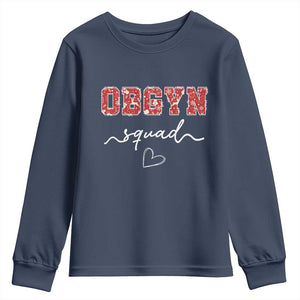 Christmas OBGYN Squad Youth Sweatshirt Obstetrics And Gynecology Nurse TS10 Navy Print Your Wear