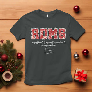 Christmas Sonographer T Shirt RDMS Ultrasound Tech Technologist Gift TS10 Dark Heather Print Your Wear