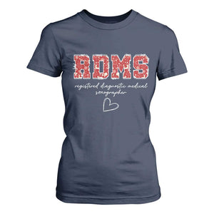 Christmas Sonographer T Shirt For Women RDMS Ultrasound Tech Technologist Gift TS10 Navy Print Your Wear