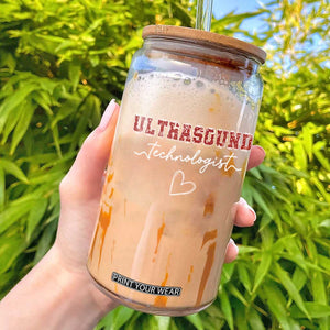 Ultrasound Tech Christmas Glass Can Technologist Gift Sonographer Sonography Student TS10 Black Print Your Wear