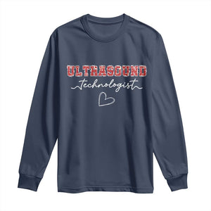 Ultrasound Tech Christmas Long Sleeve Shirt Technologist Gift Sonographer Sonography Student TS10 Navy Print Your Wear