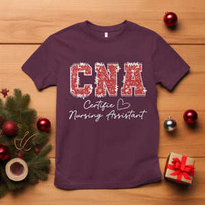 CNA Christmas T Shirt Certified Nursing Assistant Gift TS10 Maroon Print Your Wear